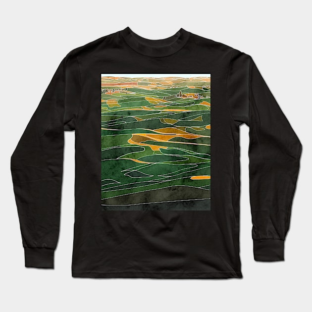 Rolling Hills Long Sleeve T-Shirt by Roguish Design